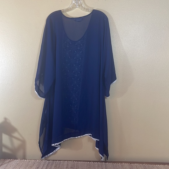 Lands End Navy L Sheer Swim Cover - Picture 3 of 3